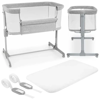 Abbildung von Moby System Beistellbett Baby LUNA 3in1 Ideal für Neugeborene grau