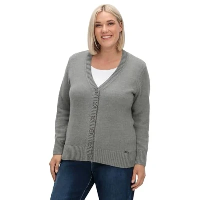 Abbildung von Sheego Strickjacke, Damen, Größe: 50, Grau