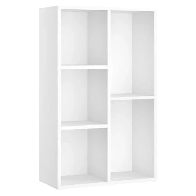 Abbildung von VASAGLE Bücherregal, Regal mit 5 Fächern, Trennwand, Präsentation, für Wohnzimmer, Schlafzimmer, Büro, 24 x 50 80 cm, Weiß LBC25WT