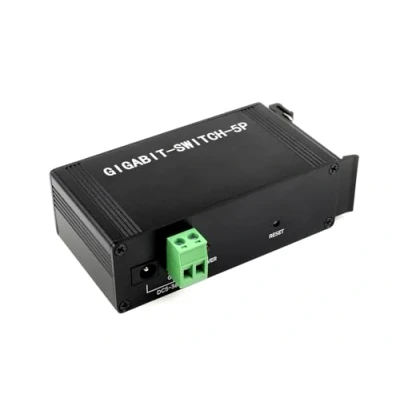 Abbildung von Waveshare Industrial Grade 5P Gigabit Ethernet Switch, IEEE 802.3X Compliant Full Duplex 10/100/1000M Anschluss, DIN Rail Mount