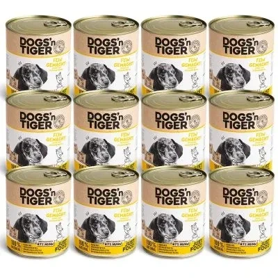 Abbildung von Junior, Welpen Premium Hundefutter, Nassfutter, Getreidefrei, Fein Gemacht, Huhn &amp; Süßkartoffel, 12x 800g