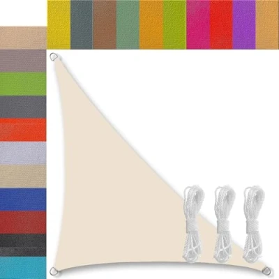 Abbildung von sonnensegel dreieckig wasserdicht 2.5x2.5x3.5m balkon regenschutz 95% UV Schutz Windschutz Überdachung Plane für Garten Terrasse Outdoor Camping Patio Schwimmbad Nicht gerade weiss