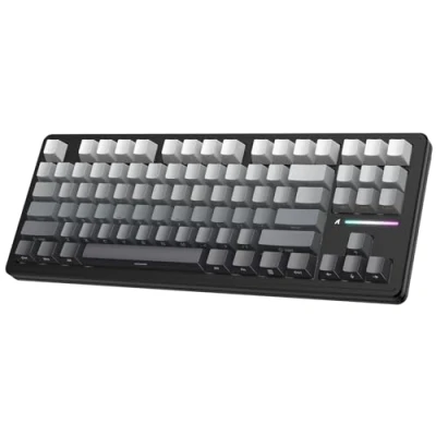 Abbildung von ATTACK SHARK M87PRO TKL Kabellose Mechanische Gaming Tastatur, BT5.0/2.4G/USB C Kabelgebundene Hot Swap RGB Tastatur Mit US Layout, Linearer Weißer Schalter Seitlichem Farbverlaufsdruck Mondnacht