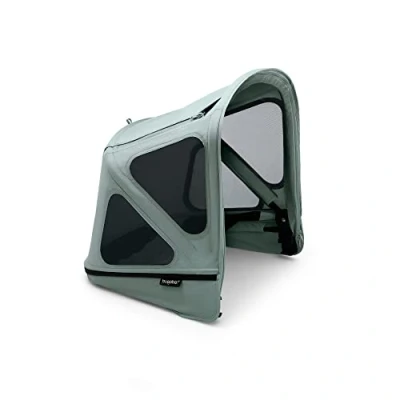 Abbildung von Bugaboo Donkey Sonnendach mit Lüftungsfenstern, ausziehbar für zusätzlichen und optimalen Sonnenschutz, wasserabweisend, kompatibel allen Kinderwagen, Pine Green