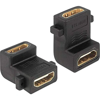 Abbildung von Delock Adapter HDMI A Buchse &gt; 90 Grad gewinkelt mit Schrauba