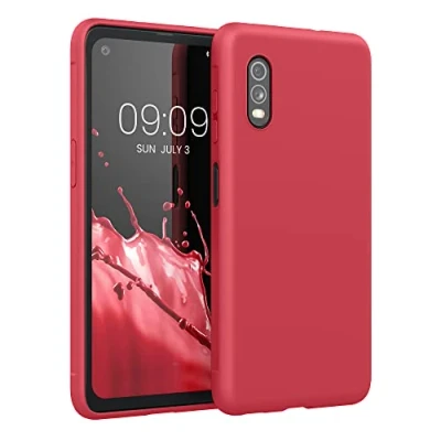 Abbildung von kwmobile Hülle kompatibel mit Samsung Galaxy Xcover Pro weiches TPU Silikon Case Cover geeignet für kabelloses Laden Klassisch Rot
