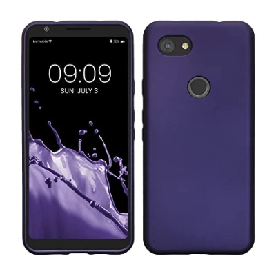 Abbildung von kwmobile Case kompatibel mit Google Pixel 3a Hülle Schutzhülle aus Silikon metallisch schimmernd Handyhülle Metallic Blauviolett