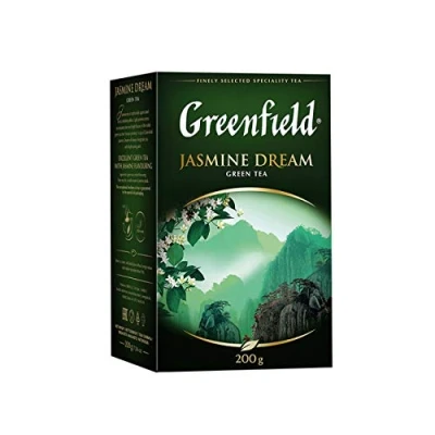 Abbildung von GREENFIELD Jasmine DREAM Grüner tee Lose Natürlicher Chinesischer Jasmin Grüntee Aromatisierter Blatttee mit Kosher Glutenfrei Green Tea Leaf 200g