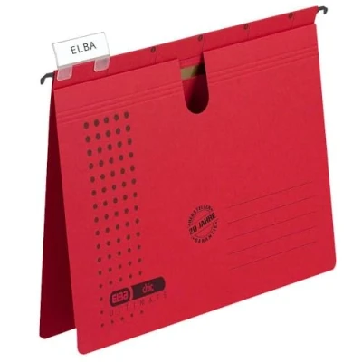 Abbildung von ELBA Hängehefter chic für A4, aus Karton, rot, 5er Pack