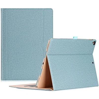 Abbildung von ProCase Leder Stand Folio Hülle für 2017 iPad Pro 12.9 Zoll (A1670 A1671) und 2015 12.9&quot; (A1584 A1652),Mit Mehre Blickwinkeln, Auto Sleep/Wake, Dokumentenkarte Tasche Teal