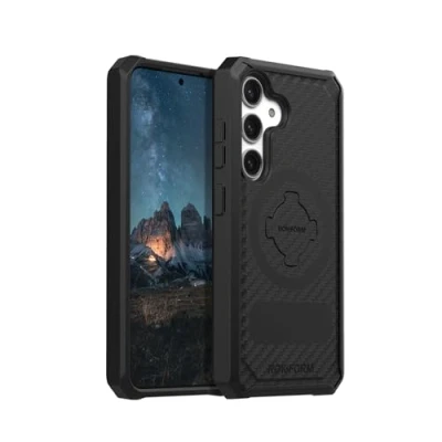 Abbildung von Rokform Galaxy S24 Hülle, Rugged Series, magnetische Hülle mit Drehverschluss, sturzgeprüfte Rüstung (schwarz)