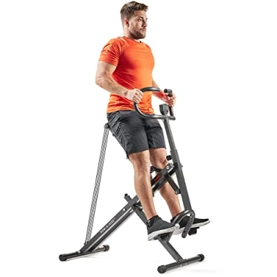 Abbildung von Sunny Health &amp; Fitness Row N Ride Plus, robuster Squat Assist Trainer, einfach einzurichtendes und faltbares Rudergerät für zu Hause, Gesäß Beintrainingsgeräte NO. 077PLUS