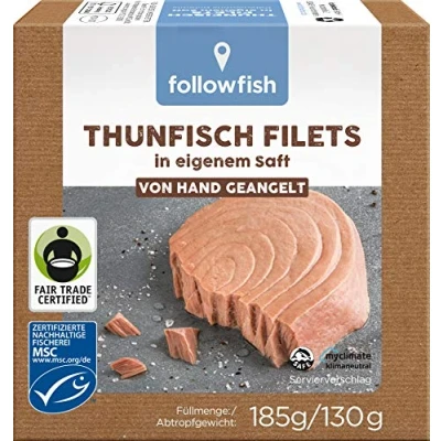 Abbildung von followfish MSC Thunfisch Filets im eigenen Saft, 185 g