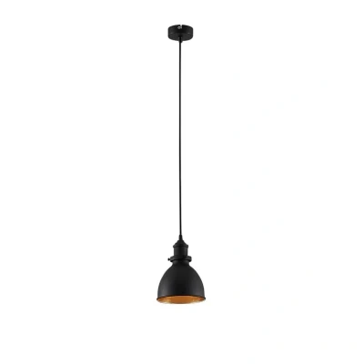 Abbildung von Lindby Hängeleuchte Jasminka, dimmbar, Leuchtmittel nicht inklusive, Modern, Metall, Schwarz, gold, 1 flammig, E27, Deckenlampe