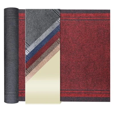 Abbildung von Primaflor Sauberlauf Malaga, Rot, 0,66m x 7,00m, Rutschfester Schmutzfangläufer Meterware, Schmaler Küchen Läufer nach Maß, Zuschneidbarer Teppichläufer, Eingangsmatte für Flur und Windfang