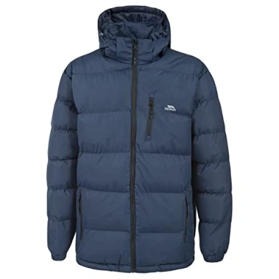 Abbildung von Trespass Herren Warme Gepolsterte Wasserdichte Regenjacke Mit Abnehmbarer Kapuze Clip, Navy, M, MAJKCAI20001_NA1M