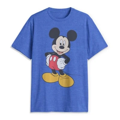 Abbildung von Disney Herren Men&#039;s Classic Mickey Mouse Full Size Graphic Short Sleeve T Shirt, Royal Blue Heather, 3X Groß