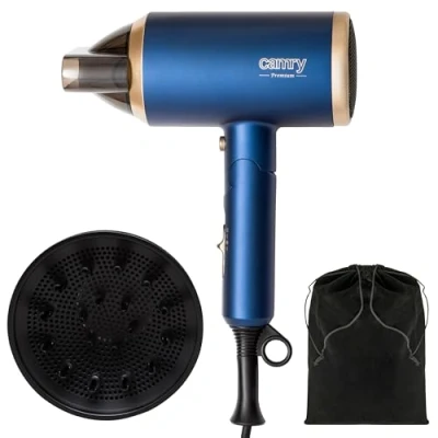 Abbildung von Camry Haartrockner CR 2268, 1800,00 W, mit Ionisierungstechnologie, klappbarem Griff und Diffusor