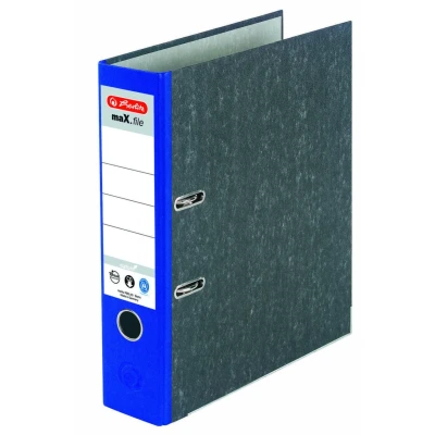 Abbildung von herlitz Ordner Rückenbreite 8 cm DIN A4 Karton blau marmoriert