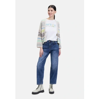 Abbildung von Cartoon Strickjacke, Damen, Größe: 34, Beige blau