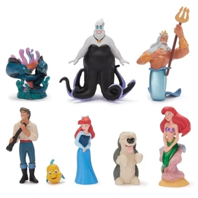 Abbildung von Disney Store Official Arielle, die Meerjungfrau Spielzeugfigurenset 8 Spielzeuge Mit Prinzessin König Triton, Prinz Eric, Ursula, Fabius, Max, Abschaum und Meerschaum Ab 3 Jahren