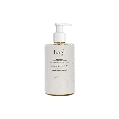 Abbildung von Hagi Natural Intimate Intimpflege Duschgel Damen, Reinigt, Pflegt und Erfrischt Perfekt die Empfindlichsten Stellen mit Milchsäure, Flachs Baumwollextrakt PH Gleichgewicht 300 ml