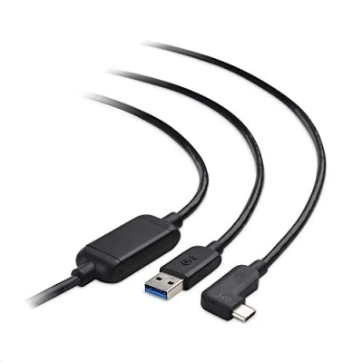 Abbildung von Cable Matters aktives USB C Kabel 5m für VR Brille Oculus Quest 2 (aktives A zu Kabel) in Schwarz Ersatz Link 5 Meter