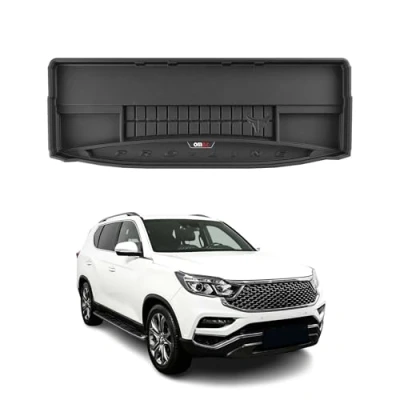 Abbildung von Kofferraumwanne kompatibel mit SsangYong Rexton IV 2017 2023 OMAC Premium 3D Schwarz TPE