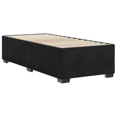 Abbildung von vidaXL Bettgestell, Bettrahmen mit Lattenrost, Polsterbett Bett für Schlafzimmer, Einzelbett Schlafzimmerbett, Schwarz 100x200cm Samt