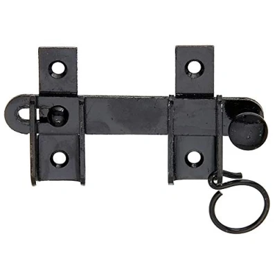 Abbildung von Alberts 307653 Schlagladen Überwurf mit Feststell Vorrichtung schwarzer Tauchlack Größe 120 x 65 mm