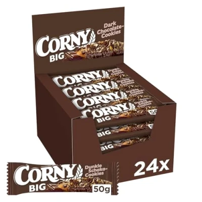 Abbildung von Müsliriegel Corny BIG Dunkle Schoko Cookies, mit dunkler Schokolade, Großpackung 24x50g