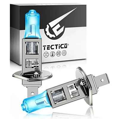 Abbildung von TECTICO H1 P14.5s Fernlicht Halogen Birne 12V 55W Warmweiß +130% Ultra Heller Abblendlicht Nebelscheinwerfer Auto Glühbirne Ersatz, 2 Stücke