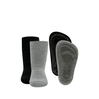 Abbildung von EWERS 2er Pack Uni Stoppersocken SoftStep, Socken mit Antirutschsohle für Jungen und Mädchen, Anti Rutsch Gummisohle, MADE IN GERMANY, 2 Paar rutschfeste Kindersocken, Größe 19 20