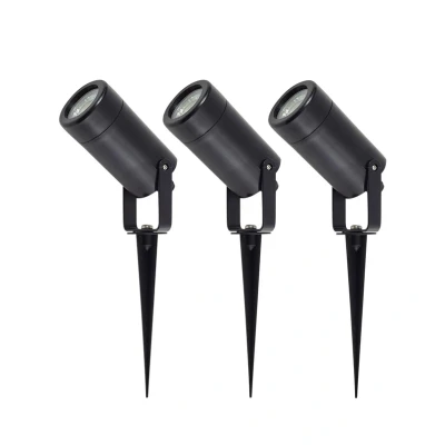Abbildung von Lindby Erdspießleuchte Thorgal, Ø 6 cm, schwarz, 3er Set
