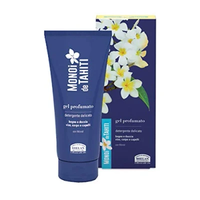 Abbildung von Helan, Monoi De Tahiti, Gesichtsreiniger, Hände, Haare und Körper für Bad Dusche, parfümiert Frauen Männer, sanft empfindliche Haut beseitigt Salz, Chlor Sand 200 ml