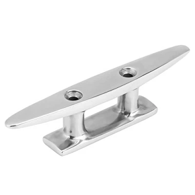 Abbildung von Bootsstollen aus Edelstahl, Rostfreie Bootsklampe, Marine Boot Dock Klampen Klampe Belegklampe Festmacherklampe Edelstahl Boat Mooring Deck Seil Cleat für Yacht, 1/8&quot;Edelstahl