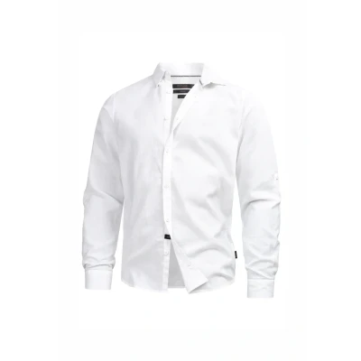 Abbildung von Indicode Jeans Langarm Brayden Hemd White solid, Herren, Größe: Small, solid