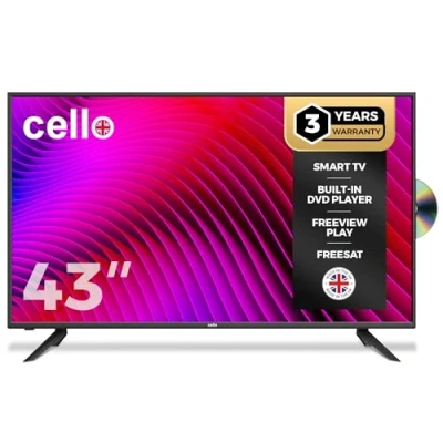Abbildung von Cello C4324WSF 43&quot; Zoll Full HD SMART/DVD TV integrierter DVD Player Triple Tuner Bluetooth superschnelles Betriebssystem WebOS by LG Disney+ Netflix Prime [2024]