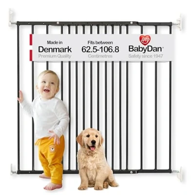 Abbildung von BabyDan Multidan Metall Tür und Treppenschutzgitter, 62.5 106.8 cm, schwarz (Sortiert Modell)