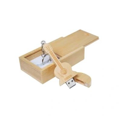 Abbildung von Guitar Shaped Maple Wood Memory Stick USB Flash Drive in Box (3.0/64GB, Bamboo wood)