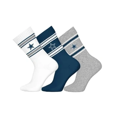 Abbildung von NFL Dallas Cowboys 3pk Crew Socks WHT/BLU/MGR 39/42