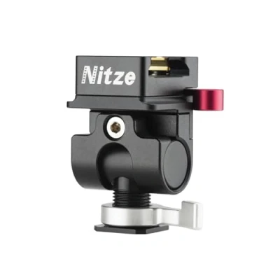 Abbildung von Nitze Kamera Monitor Mount, Monitorhalterung mit QR Cold Shoe Adapter auf NATO Clamp, Camera Monitorhalter Unterstützt 360 Drehbar und 180 Neigbar für 5&quot; 7&quot; N54 H5