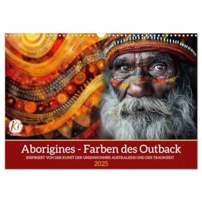 Abbildung von Aborigines Farben des Outback (Wandkalender 2025 DIN A3 quer), CALVENDO Monatskalender