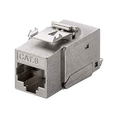 Abbildung von Goobay 95740 Keystone Modul RJ45 Buchse / CAT 6 Netzwerkstecker 250 MHz STP Ethernet 8P8C LSA Montage für Netzwerkkabel Metallgehäuse