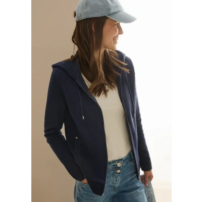 Abbildung von Cecil Kapuzen Sweatjacke, Damen, Größe: Large, Blau