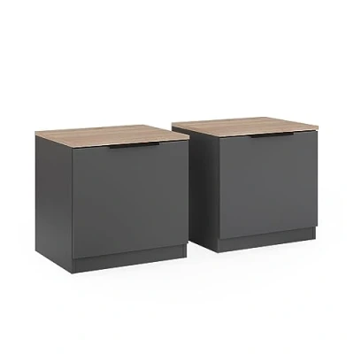 Abbildung von Vicco Nachtschrank Betti, Anthrazit/Eiche, 50 x cm 2er Set