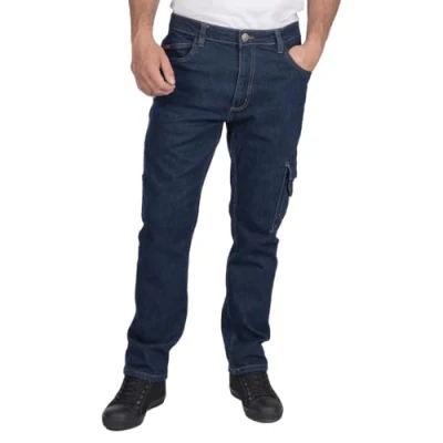 Abbildung von Lee Cooper LCPNT239 Herren Arbeitskleidung Sicherheit Stretch Denim Zimmermann Jeans Arbeitshosen, Blau, 38W / 31L