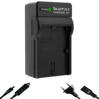 Abbildung von blumax Charger für Canon LP E6NH / E6N E6 Akkus Ladegerät ist Kompatibel mit EOS R R5 R6 II R7 5D Mark III IV 7D 80D 90D XC15