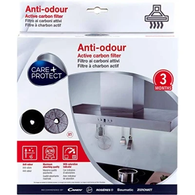 Abbildung von CARE+PROTECT Kompatibler Aktivkohlefilter für Abzugshauben / Geruchsbeseitigung maximale Absorption mit Sättigungsanzeige universal selbstlöschend Ø 170 x 35 mm 1x Filter á 180 g