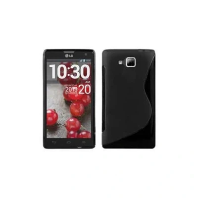 Abbildung von Cadorabo Hülle kompatibel mit LG L9 II Schutzhülle TPU Silikon Case S Line Design Slim Kratzfest Weiche Gummi Rundumschutz für in Schwarz